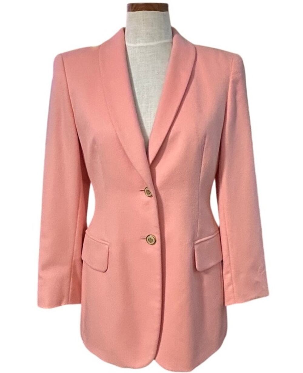 Vintage 90s Escada Margaretha Ley Pink Angora Wool Blazer Size 36 S 90s Designer
